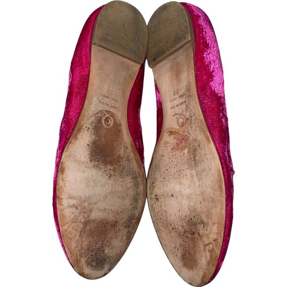 Alexander McQueen Skull Embroidered Smoking Pink Velvet Flats   Size: EU 38/US 8 - Picture 8 of 8